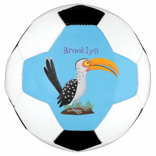 Ballon De Foot Caricature d'oiseau de safari de barbecue jaune am