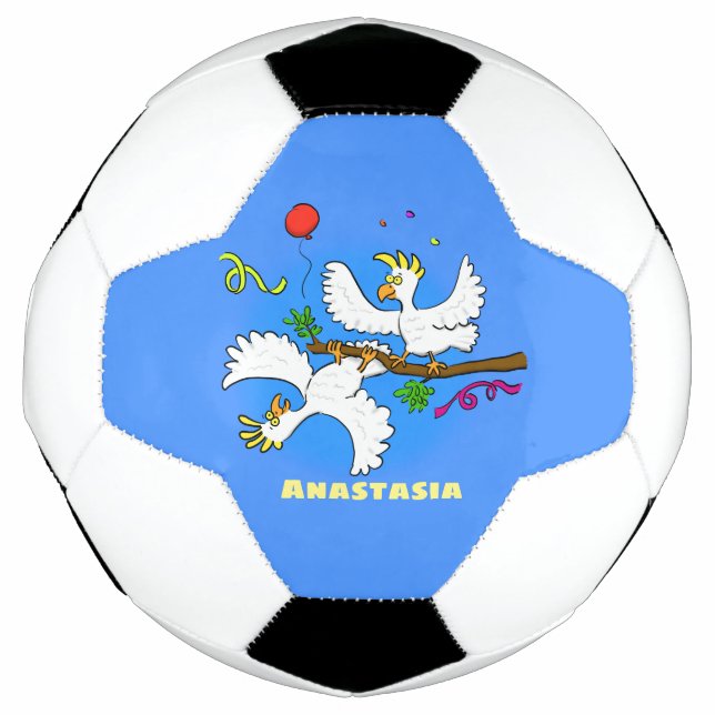 Ballon De Foot Caricature d'oiseaux de cockatoo amusante (Devant)
