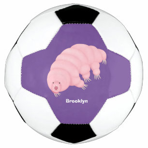 Ballon De Foot Caricature d'ours d'eau tardigrade rose mignon