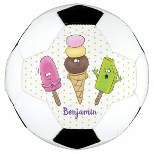 Ballon De Foot Caricature drôles de glace popsicle dessin animé t