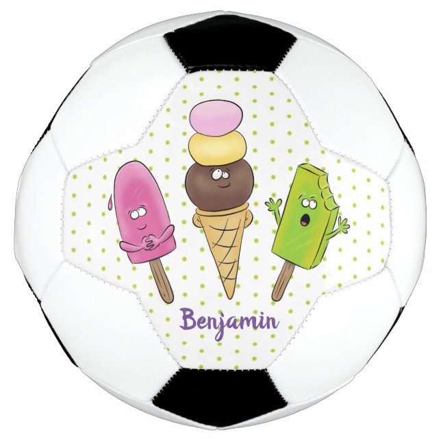 Ballon De Foot Caricature drôles de glace popsicle dessin animé t (Devant)