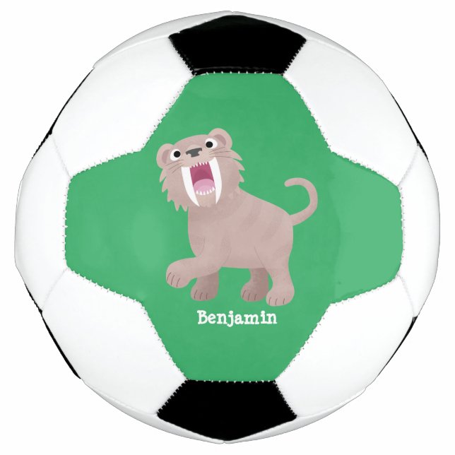 Ballon De Foot Caricature du tigre mignon Saber Toothed Smilodon (Devant)