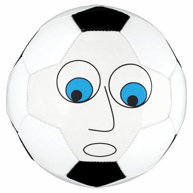 Ballon De Foot Caricature effrayée Visage Design amusant (Devant)