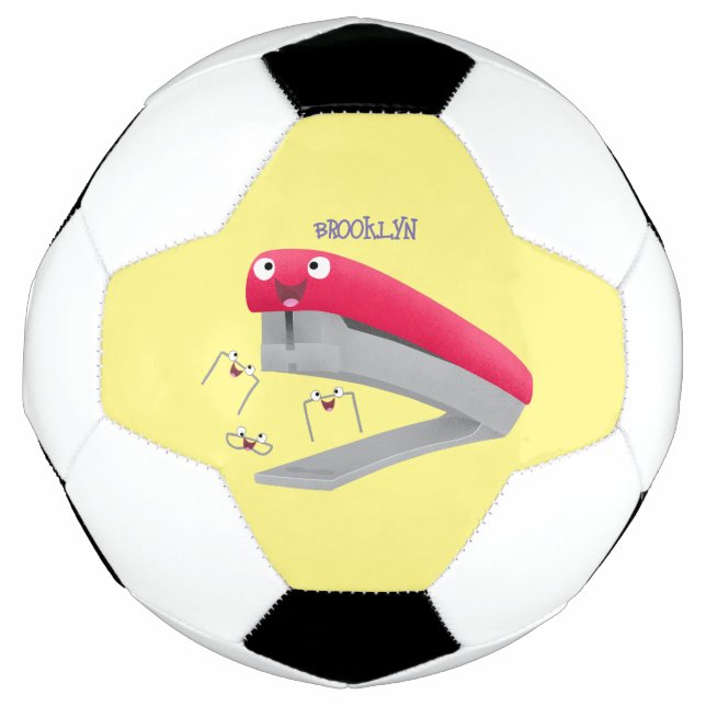 Ballon De Foot Caricature en agrafeuse rouge pâle (Devant)