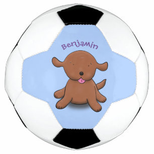 Ballon De Foot Caricature en bleu pour chien de chiot joyeux