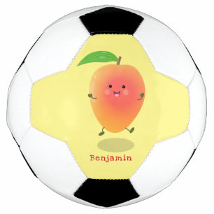 Ballon De Foot Caricature jaune mangue mignonne