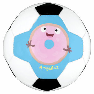 Ballon De Foot Caricature joli beignet rose vitré