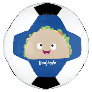 Ballon De Foot Caricature joli sourire taco dessin animé