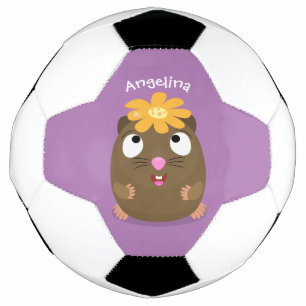 Ballon De Foot Caricature joyeuse de cobaye mignonne