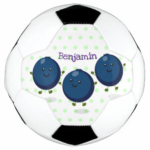Ballon De Foot Caricature mignonne de bleuets violets