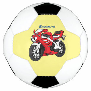 Ballon De Foot Caricature moto de sport rouge mou
