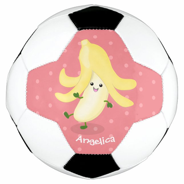 Ballon De Foot Caricature sur la banane de Cute kawaii (Devant)