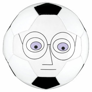 Ballon De Foot Cartoon Visage Porter des lunettes Design Hilarié