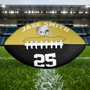 Ballon De Foot Casque Argent Or ・ Noir Personnalisé