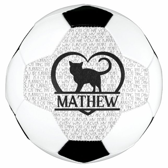 Ballon De Foot Cat Sayings and Silhouette Heart Split Monogram (Devant)