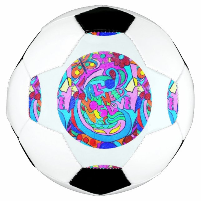 Ballon De Foot cercle d'amour super hippie (Devant)