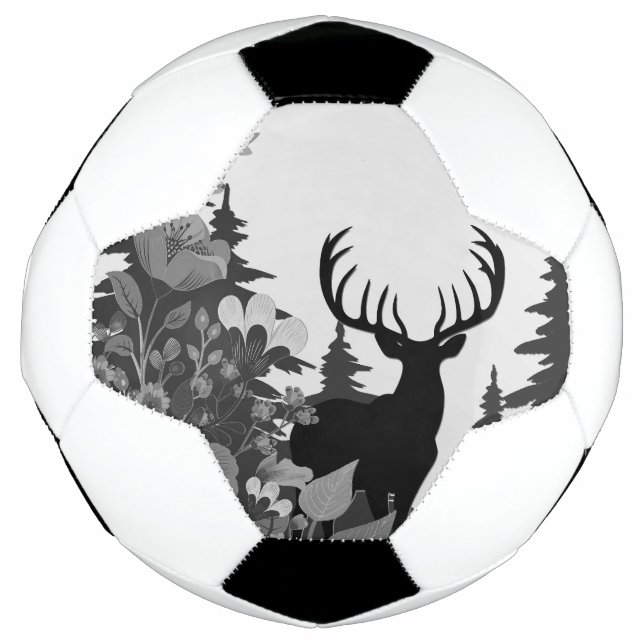 Ballon De Foot Cerf à grande ramure hors de la forêt  (Devant)
