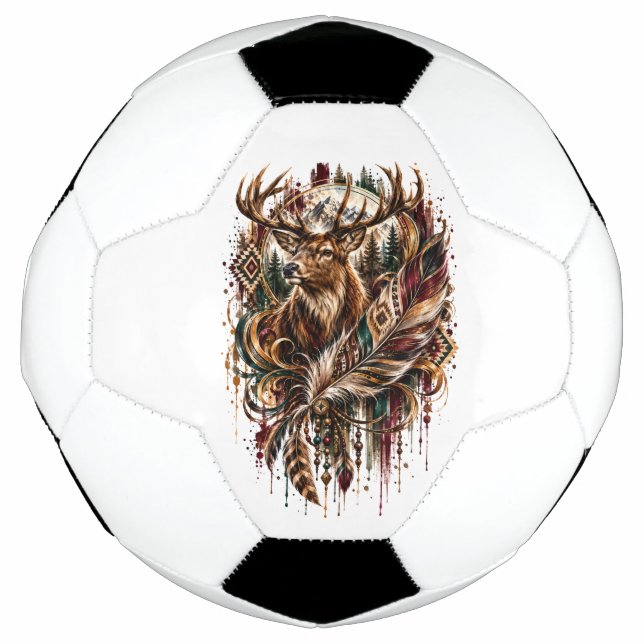 Ballon De Foot Cerf Boho, Rêvant de Cerf (Devant)