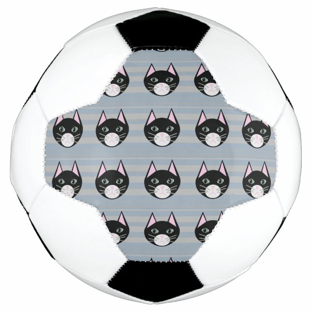 Ballon De Foot Chat noir, rayures (Devant)