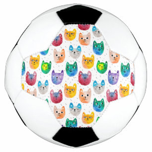 Ballon De Foot Chats aquarelles et amis