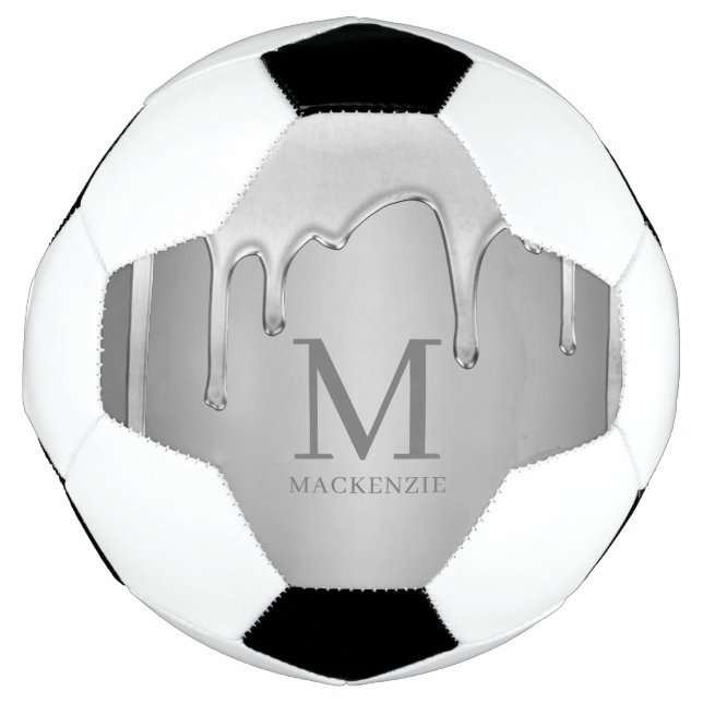 Ballon De Foot Chaudrage Chrome Metal Monogramme (Devant)