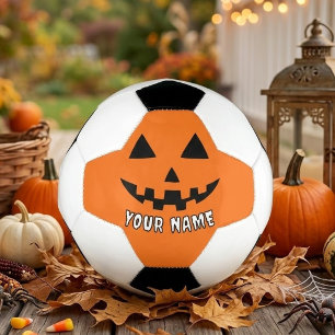 Ballon De Foot Citrouille orange personnalisée Halloween Votre no