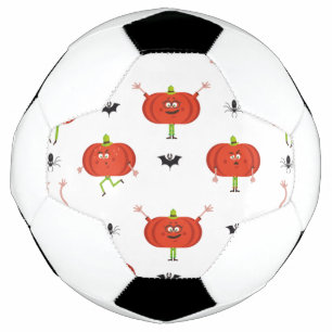 Ballon De Foot Citrouilles d'halloween mignonnes, araignée et mot