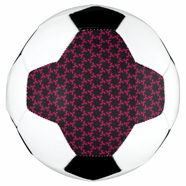 Ballon De Foot Cluster de fleurs rose et noire (Devant)
