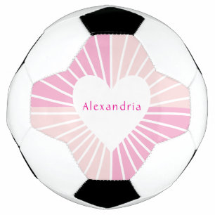 Ballon De Foot Coeur de nom personnalisé rose vif