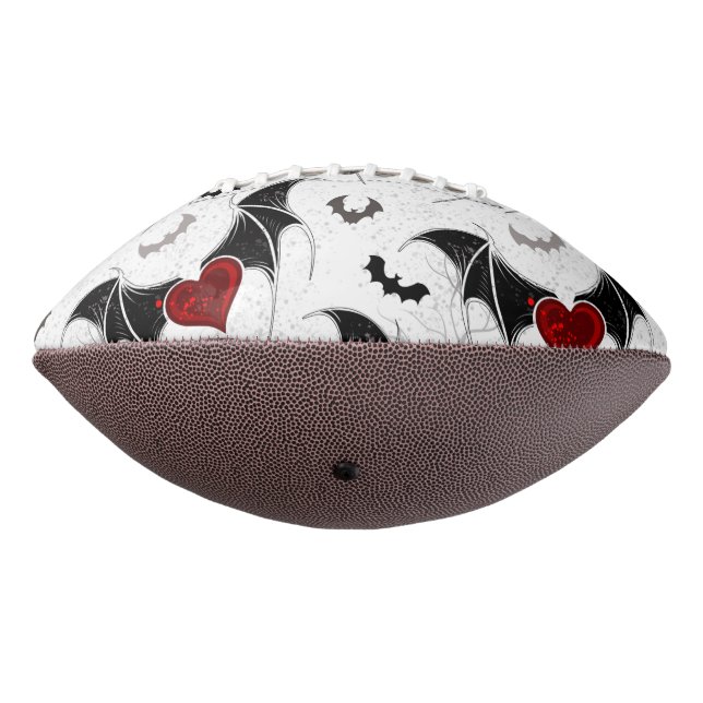Ballon De Foot Coeur d'Halloween avec ailes de chauve-souris noir (Tourné à 270°)