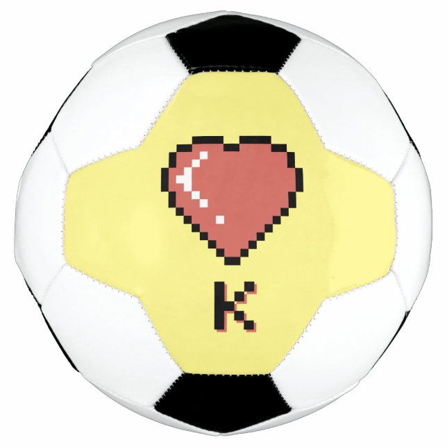 Ballon De Foot Coeur King contour noir (Devant)