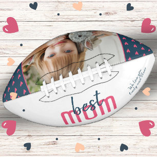 Ballon De Foot Coeur rose mignon Meilleure maman Photo Fête des M