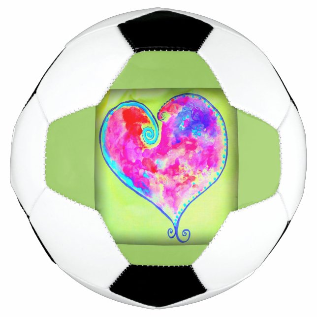 Ballon De Foot coeur tourbillonnant rose (Devant)