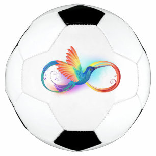 Ballon De Foot Colibri arc-en-ciel avec symbole Infinity