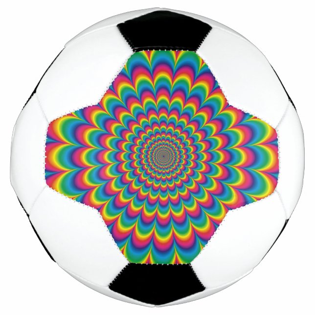 Ballon De Foot Conception abstraite de l'arc-en-ciel psychédéliqu (Devant)