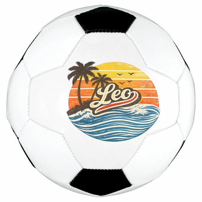 Ballon De Foot Conception de nom Sunset Retro Leo (Devant)