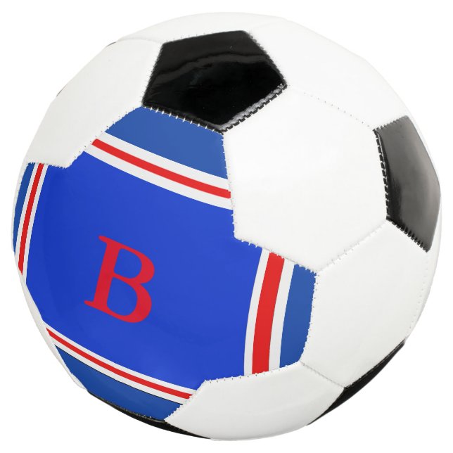 Ballon De Foot Contemporain Design Bleu Blanc & Rouge (3/4)