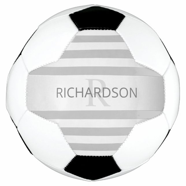 Ballon De Foot Contemporain Faux Argent Ombre Gris (Devant)