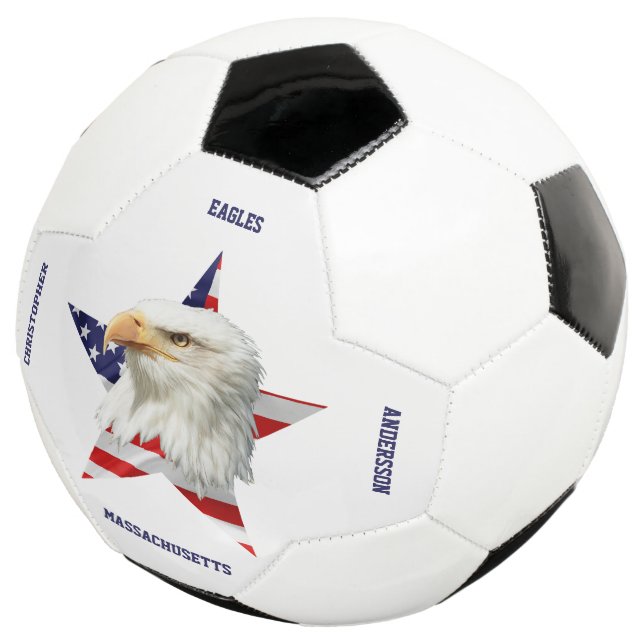 Ballon De Foot Cool Bald Eagle, Drapeau Américain, Star (3/4)