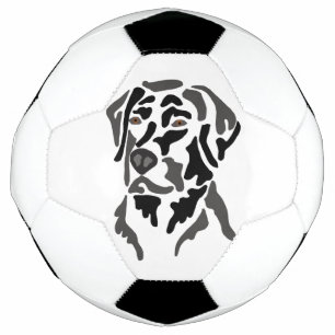 Ballon De Foot Cool Black Labrador Retriever Dog Art Soccer Ball