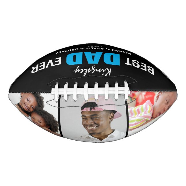 Ballon De Foot Cool 'MEILLEUR PAPA JAMAIS' Photo et Nom Cadeau (Devant)