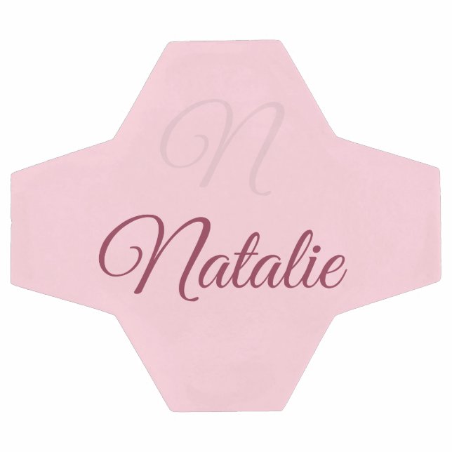 Ballon De Foot Couleur rose pastel monogrammée (Plat)