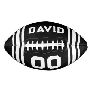 Ballon De Foot Couleurs d'équipe Noir et blanc avec nom et numéro