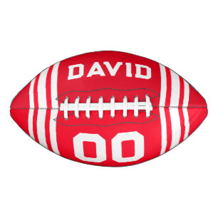 Ballon De Foot Couleurs d'équipe rouge et blanc avec nom et numér