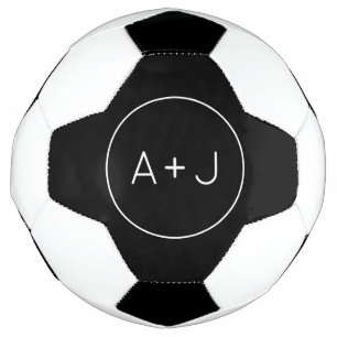 Ballon De Foot Couples Initiales Monogramme circulaire moderne   