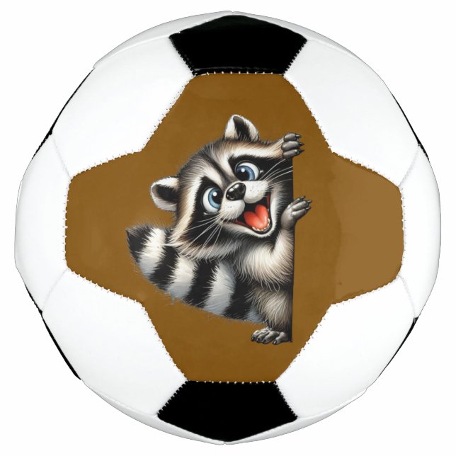 Ballon De Foot Courbe de Noël adorable Raccoon - Gif de Noël mign (Devant)