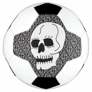 Ballon De Foot Crâne blanc - Yeux noirs sur Damas dépoli