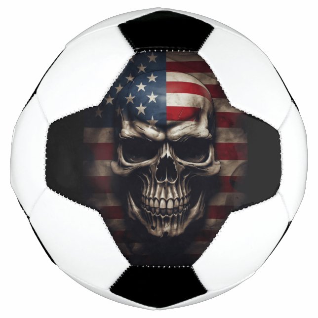 Ballon De Foot Crâne de drapeau américain  (Devant)
