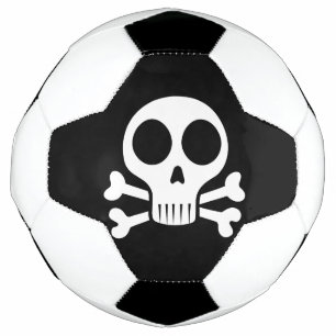 Ballon De Foot crâne effrayant sur fond noir