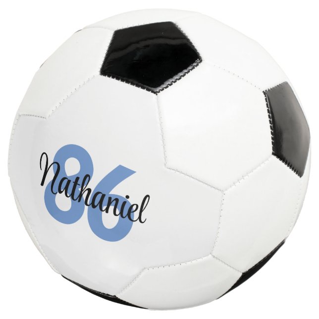 Ballon De Foot Créez votre propre garçon personnalisé Bleu Blanc (3/4)